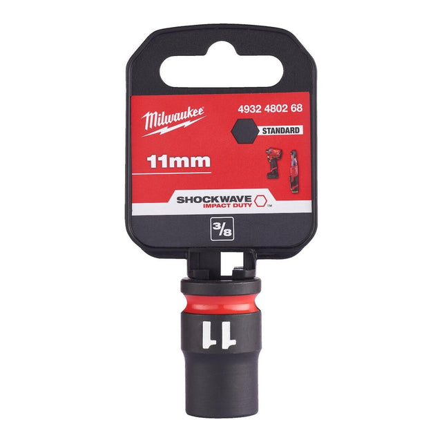 Milwaukee Shockwave Impact Socket 3/8" Drive 11mm Standard 4932480268 - TOOL SETS/ SOCKET SETS - Beattys of Loughrea