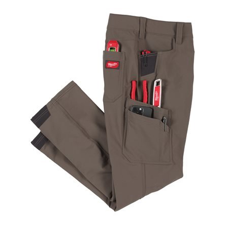 Milwaukee FreeFlex Stretch Work Trousers Brown W42" L32" 4932502058 - WORK/ SKI TROUSERS - Beattys of Loughrea