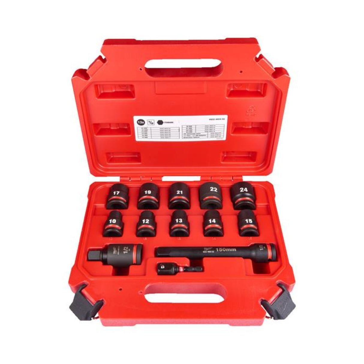 Milwaukee Hex Socket Set 1/2" 13pc 4932480456 - TOOL SETS/ SOCKET SETS - Beattys of Loughrea