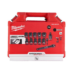 Milwaukee Hex Socket Set 1/2" 13pc 4932480456 - TOOL SETS/ SOCKET SETS - Beattys of Loughrea