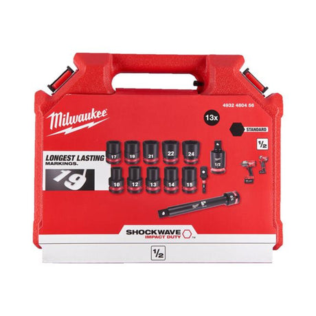 Milwaukee Hex Socket Set 1/2" 13pc 4932480456 - TOOL SETS/ SOCKET SETS - Beattys of Loughrea