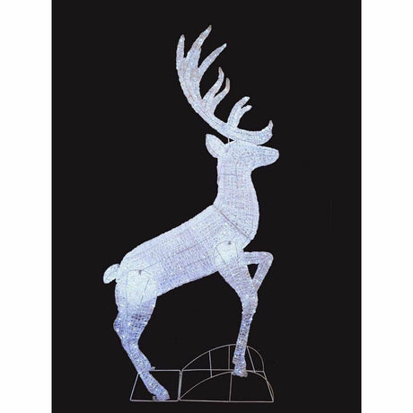 2.5m (8ft) Ice White 1000 LED Soft Acrylic Standing Reindeer - XMAS LIGHTED OUTDOOR DECOS - Beattys of Loughrea