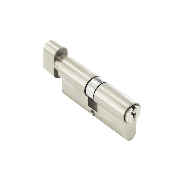 Doorworks 6-Pin Euro Thumbturn Cylinder, 35:10:35 (80mm) Satin Nickel - Beattys of Loughrea | www.beattys.ie