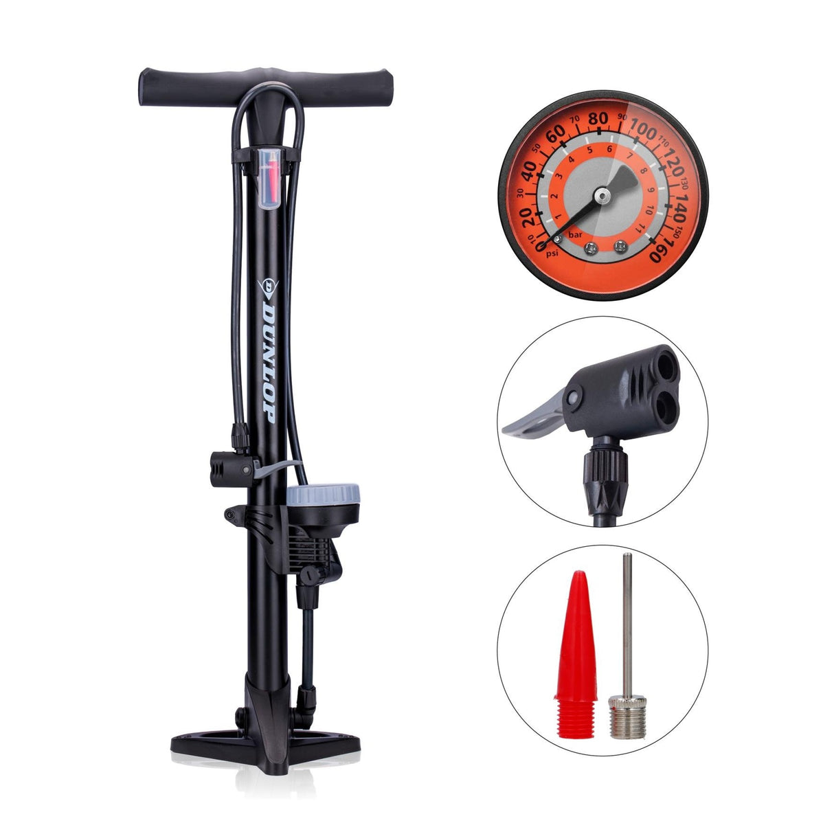 DUNLOP Bike Pump With Gauge
