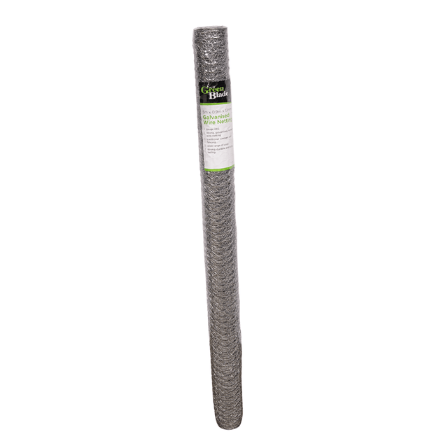 Green Blade 5m × 0.9m × 13mm Galvanised Wire Netting BB‑CW103 - NETTING, MESH, WEED BLOCK - Beattys of Loughrea