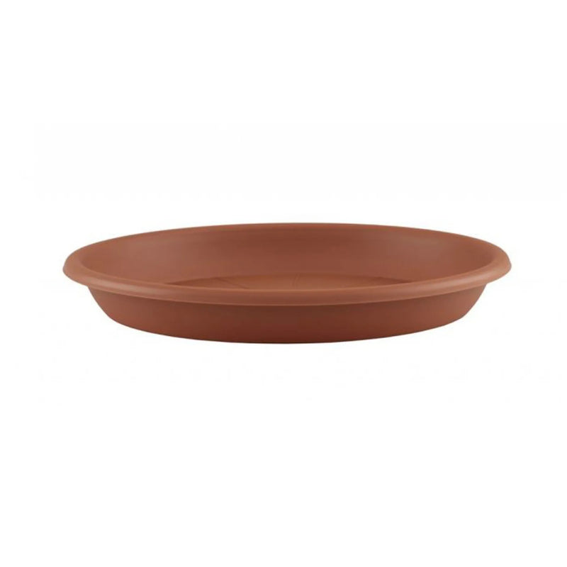 Round Plastic Saucer for Flowerpot 26cm Terracotta