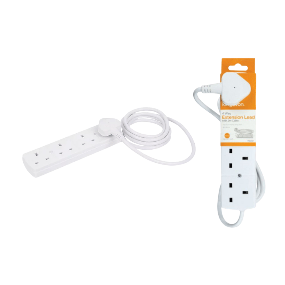 Kingavon 2mt 4 Way Extension Lead - EXTENSION LEADS/SOCKETS - Beattys of Loughrea