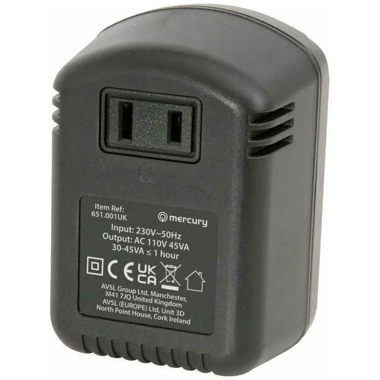 Mercury Visitor Travel Voltage Converter Adaptor 45w | USA to Ireland/UK - TRANSFORMERS - Beattys of Loughrea