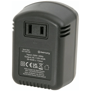 Mercury Visitor Travel Voltage Converter Adaptor 45w | USA to Ireland/UK - TRANSFORMERS - Beattys of Loughrea