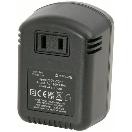 Mercury Visitor Travel Voltage Converter Adaptor 45w | USA to Ireland/UK - TRANSFORMERS - Beattys of Loughrea