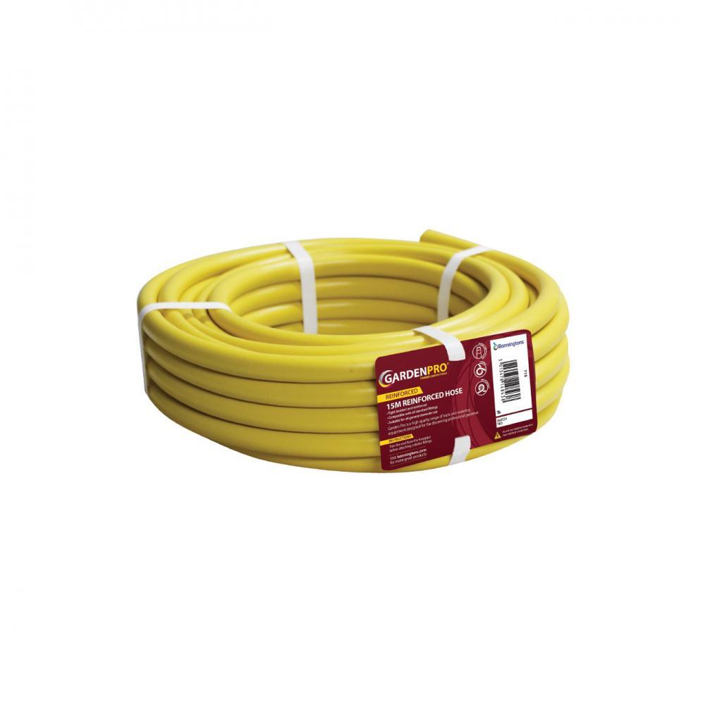 Garden Pro Yellow Reinforced Garden Hose - 15m - HOSE - Beattys of Loughrea