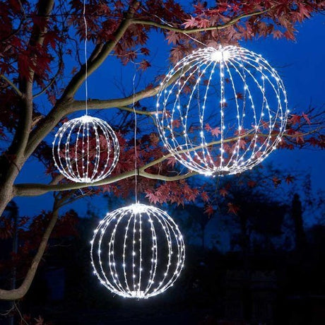 Mains Operated 190 LED Twinkling Orb - 30cm - XMAS LIGHTED OUTDOOR DECOS - Beattys of Loughrea