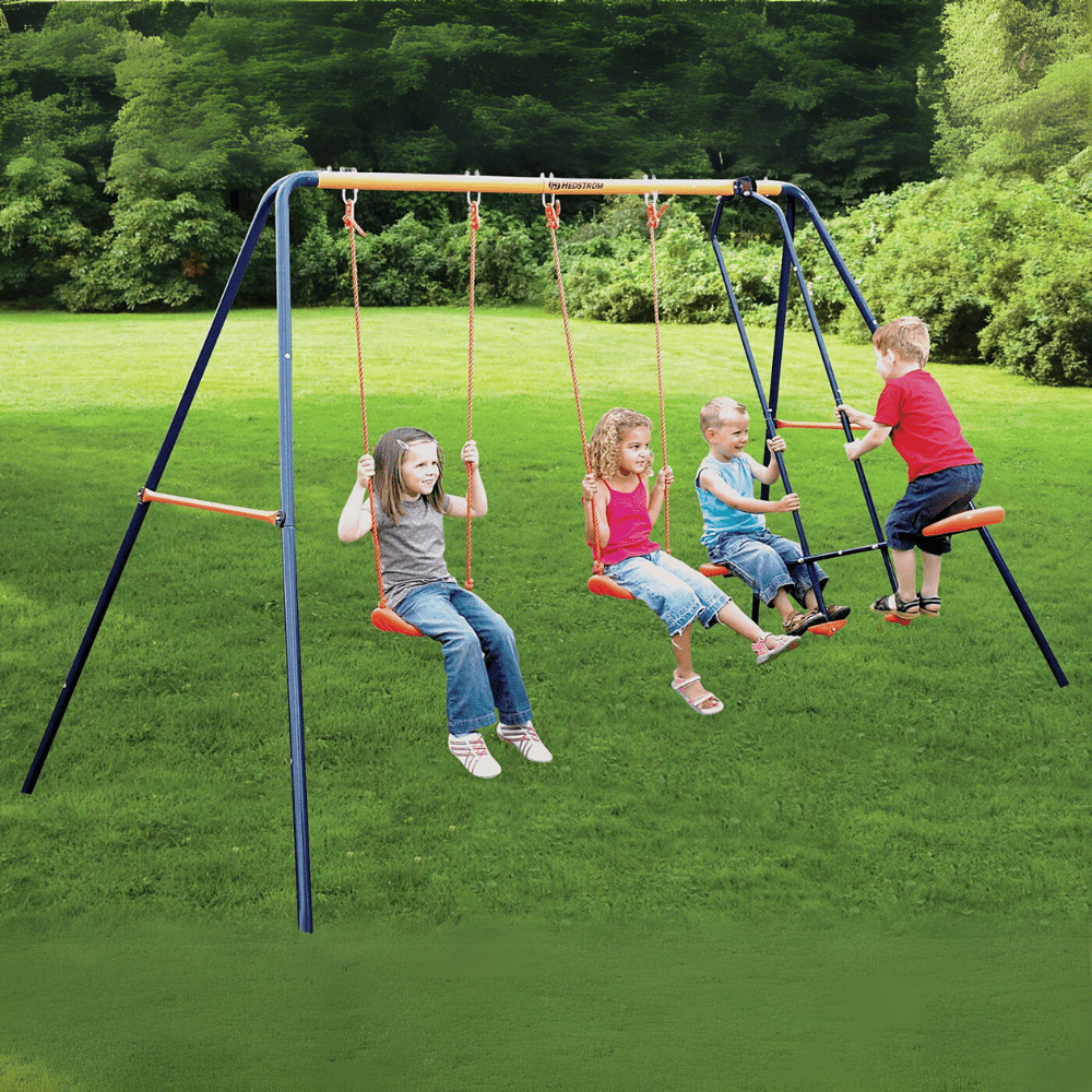 Hedstrom Neptune Double Swing & Glider Set - SWINGS/SLIDE OUTDOOR GAMES - Beattys of Loughrea