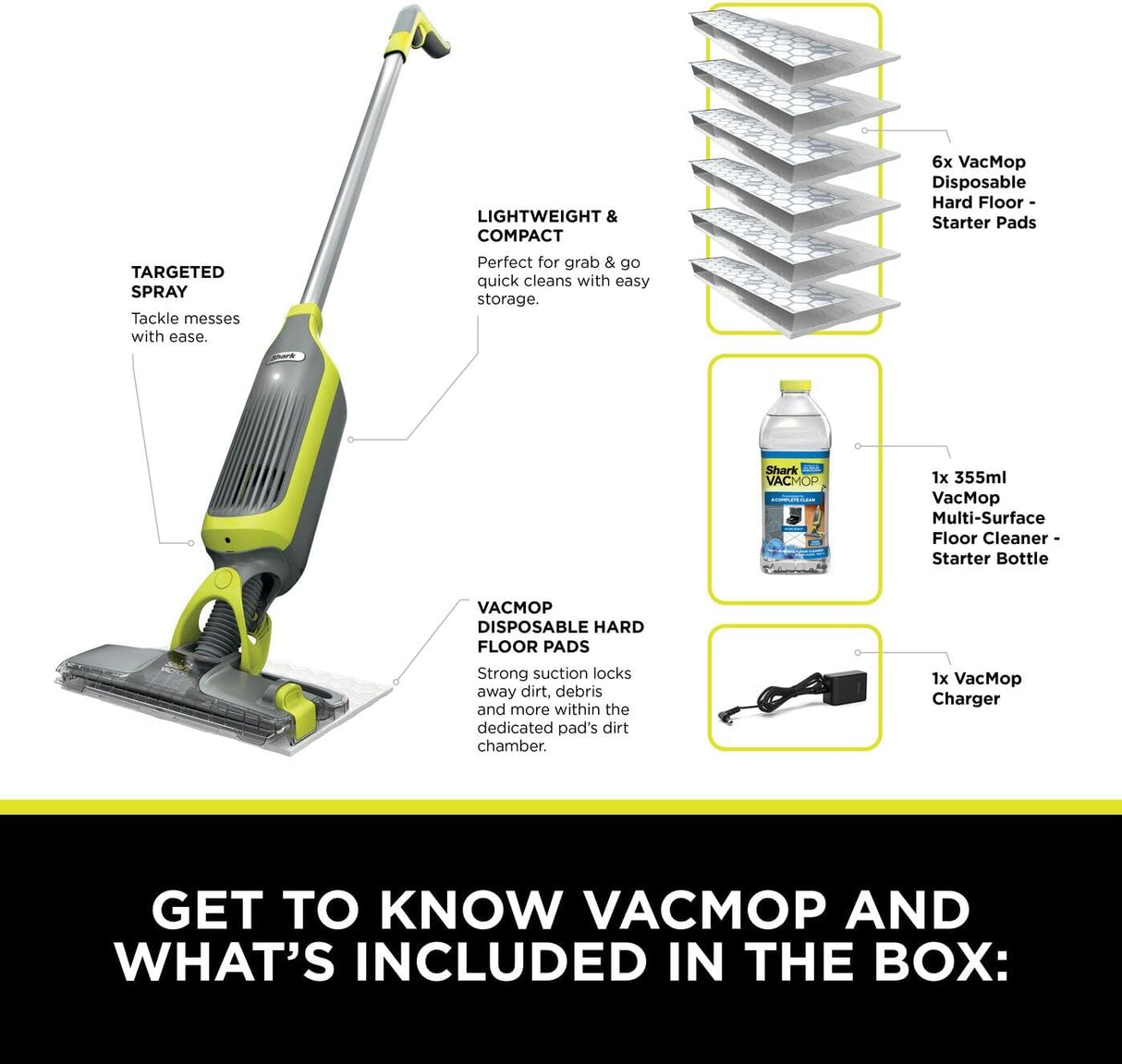 Shark VacMop 2 - in - 1 Cordless Vacuum Mop with Targeted Spray | VM200UK - VACUUM CLEANER NOT ROBOT - Beattys of Loughrea