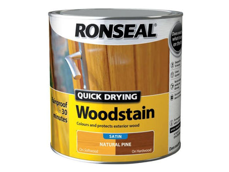 Ronseal Quick Drying Woodstain Satin - Natural Pine 2.5L - VARNISHES / WOODCARE - Beattys of Loughrea