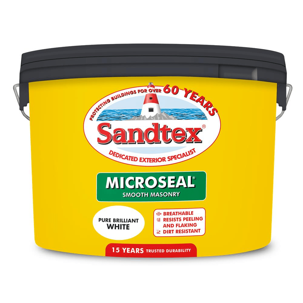 Sandtex Smooth Masonry Pure Brilliant White 10L - EXTERIOR & WEATHERSHIELD - Beattys of Loughrea