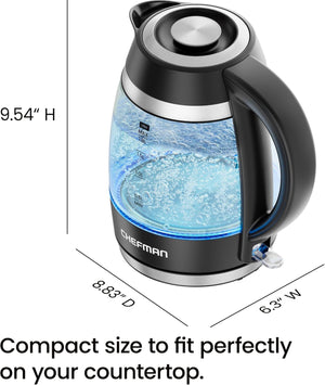 Chefman Fast - Boil 1.8L Electric Glass Kettle | RJ11 - 18 - CTI - UK - KETTLES - Beattys of Loughrea