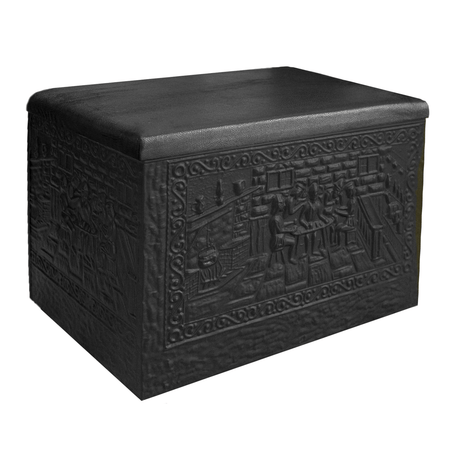 Fireside Log and Turf Box with Padded Lid Large - FIREPLACE - COAL BUCKET LOG BOX BASKET STOVE FAN - Beattys of Loughrea