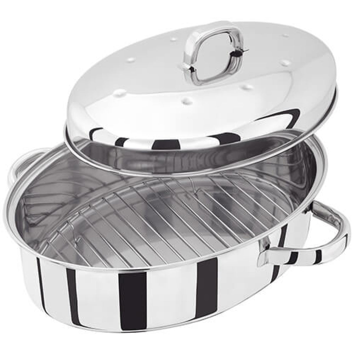 Judge 36cm Stainless Steel Oval Roaster with Rack & Lid