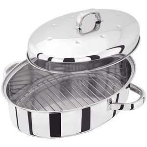 Judge 36cm Stainless Steel Oval Roaster with Rack & Lid