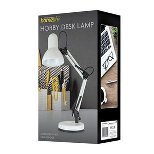 Homelife Swing Poise Desk Lamp - White - DESK/READING LAMPS - Beattys of Loughrea