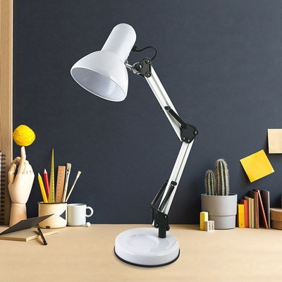 Homelife Swing Poise Desk Lamp - White - DESK/READING LAMPS - Beattys of Loughrea