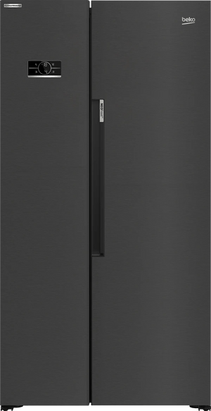 Beko Freestanding American Style Fridge Freezer with NeoFrost™ Black Steel | ASL1442VPZ - FRIDGE OR FR/FREEZER LGE 300L+, USA - Beattys of Loughrea
