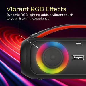 Energizer Portable Bluetooth Party Speaker with RGB lighting with mic | BTS258 - SPEAKERS HIFI MP3 PC - Beattys of Loughrea