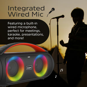 Energizer Portable Bluetooth Party Speaker with RGB lighting with mic | BTS258 - SPEAKERS HIFI MP3 PC - Beattys of Loughrea