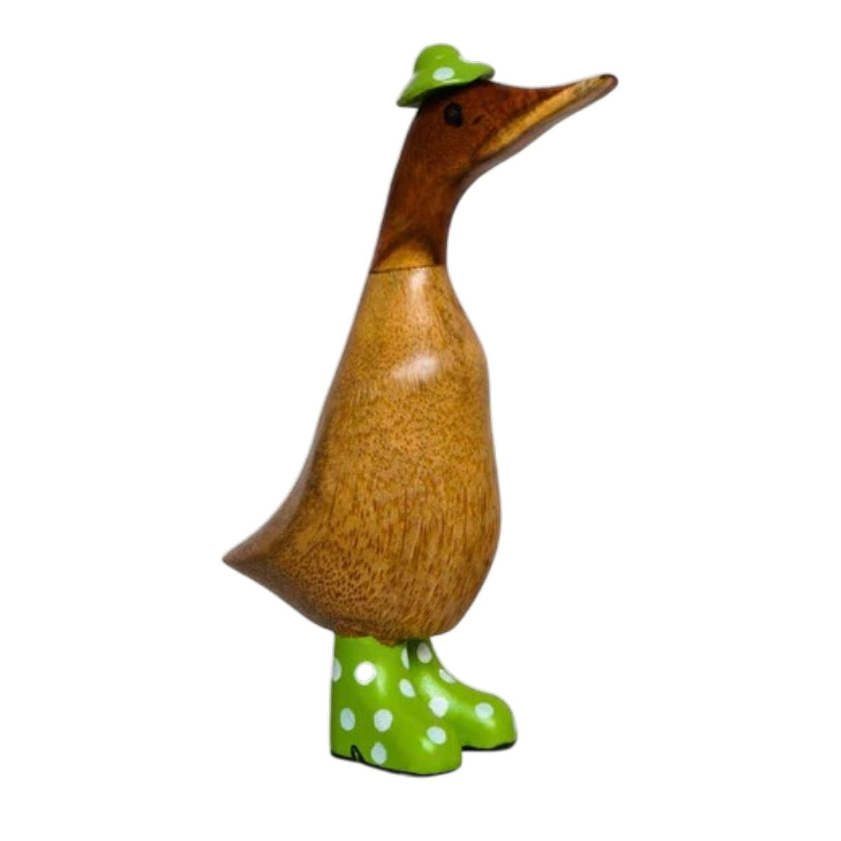 Duck Lime Green Spotted Hat & Welly Boot 22cm - BR24101-095