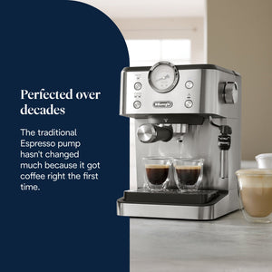 De'Longhi Linea Classic EM450.M Espresso Coffee Machine, Silver - COFFEE MAKERS / ACCESSORIES - Beattys of Loughrea