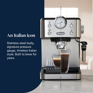 De'Longhi Linea Classic EM450.M Espresso Coffee Machine, Silver - COFFEE MAKERS / ACCESSORIES - Beattys of Loughrea