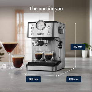 De'Longhi Linea Classic EM450.M Espresso Coffee Machine, Silver - COFFEE MAKERS / ACCESSORIES - Beattys of Loughrea