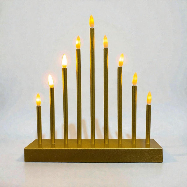 Premier Battery Operated 27cm Candlebridge – Warm White LEDs - Gold - XMAS CANDLE ARCHES LOGS - Beattys of Loughrea