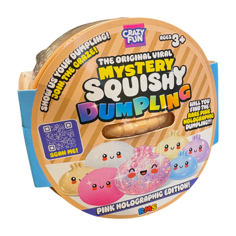 Crazy Fun Mystery Squishy Dumpling – Pink Holographic Edition - HALLOWEEN, PKT MONEY, JOKE - Beattys of Loughrea