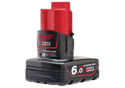 Milwaukee M12 B6 REDLITHIUM - ION Battery Pack 12 Volt 6.0Ah Li - Ion - SPARE POWER TOOL BATTERY - Beattys of Loughrea