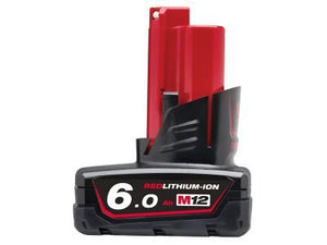 Milwaukee M12 B6 REDLITHIUM - ION Battery Pack 12 Volt 6.0Ah Li - Ion - SPARE POWER TOOL BATTERY - Beattys of Loughrea