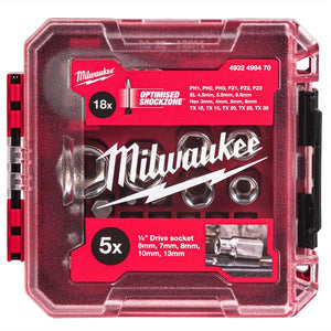Milwaukee 1/4in Compact Ratchet & Socket Set 25pc (PACKOUT) - SOCKETS - Beattys of Loughrea
