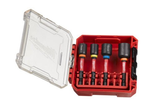 Milwaukee SHOCKWAVE 4pc Magnetic Impact Nut Driver Set | 4932492445 - ELECTRIC SCREWDRIVERS - Beattys of Loughrea