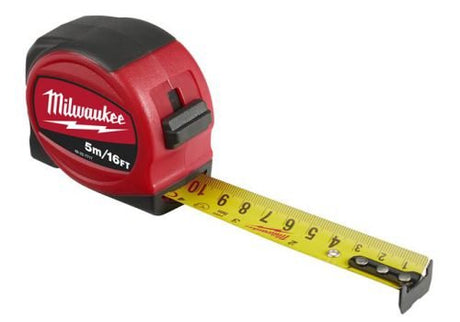 Milwaukee Slimline Tape Measure 5m/16ft (Width 25mm) 48227717 - TAPE MEASURES - Beattys of Loughrea