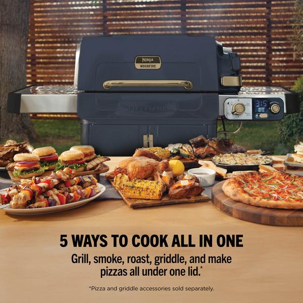 Ninja FlexFlame Outdoor Cooking System 5 - in - 1 Grill & Smoker | PG301UKBL - BBQ - GAS - Beattys of Loughrea