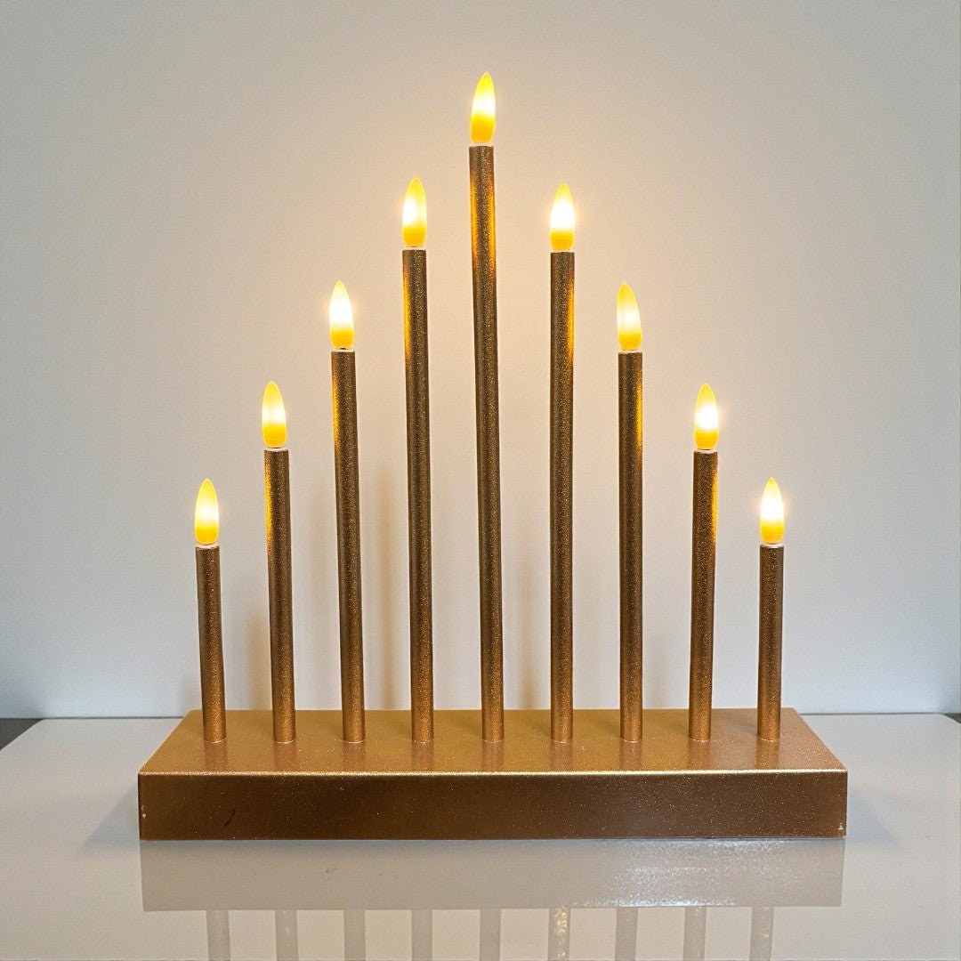 Premier Battery Operated 27cm Candlebridge – Warm White LEDs - Rose Gold - XMAS CANDLE ARCHES LOGS - Beattys of Loughrea