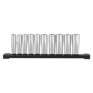 Milwaukee 4932492509 3/8" Drive Metric Deep Chrome Sockets (10 Pieces) - SOCKETS - Beattys of Loughrea