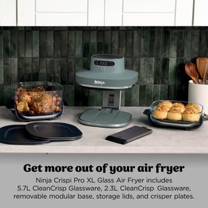 Ninja CRISPi PRO 7 - in - 1 XL Glass Air Fryer Ash Grey | AS101UKGY - AIR FRYER / DEEP FAT FRYERS - Beattys of Loughrea