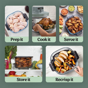 Ninja CRISPi PRO 7 - in - 1 XL Glass Air Fryer Ash Grey | AS101UKGY - AIR FRYER / DEEP FAT FRYERS - Beattys of Loughrea