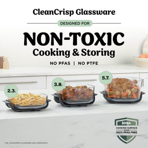 Ninja CRISPi PRO 7 - in - 1 XL Glass Air Fryer Ash Grey | AS101UKGY - AIR FRYER / DEEP FAT FRYERS - Beattys of Loughrea