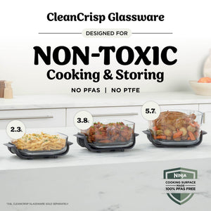 Ninja CRISPi PRO 7 - in - 1 XL Glass Air Fryer - Bone | AS101UKLG - AIR FRYER / DEEP FAT FRYERS - Beattys of Loughrea