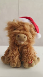 Singing and Dancing Highland Cow Christmas Decoration 30cm