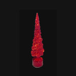Mica Decorations Glass Christmas Tree Rotatable Red 34 x 9.5cm