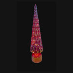 Mica Decorations Glass Christmas Tree Rotatable Red Lustre 44 x 11cm